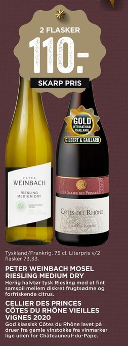 MENY Cellier des princes côtes du rhône vieilles vignes 2020 tilbud