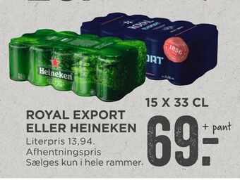MENY Royal export eller heineken tilbud