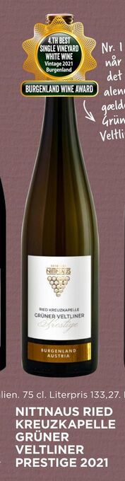 MENY Nittnaus ried kreuzkapelle grüner veltliner prestige 2021 tilbud