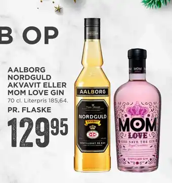MENY Aalborg nordguld akvavit eller mom love gin tilbud