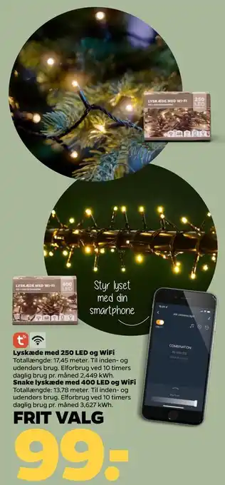 Lyskæde med 250 led og wifi