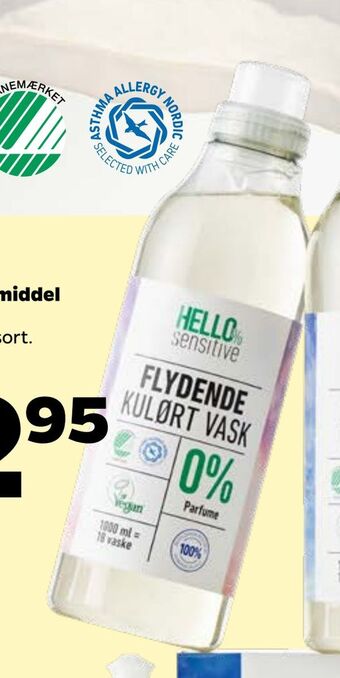 Netto Hello sensitive flydende vaskemiddel tilbud