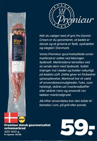 Netto Premieur dansk gourmetsaltet svinemørbrad tilbud