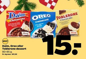 Netto Daim, oreo eller toblerone dessert tilbud