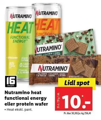 Lidl Nutramino heat functional energy el. protein wafer tilbud