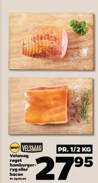Netto Velsmag røget hamburgerryg el. bacon tilbud