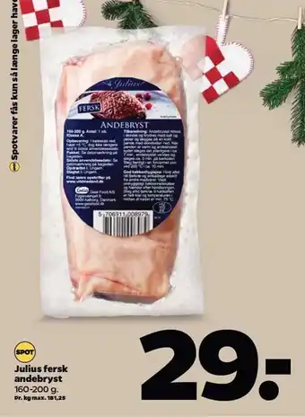 Netto Julius fersk andebryst tilbud