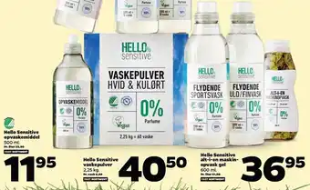 Netto Hello sensitive opvaskemiddel, vaskepulverel. alt i en maskin opvask gel tilbud