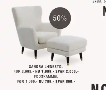 Ilva Sandra lænestol el. fodskammel tilbud