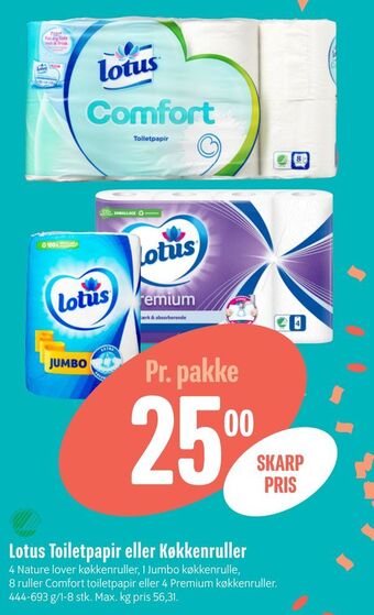 Min Købmand Lotus toiletpapir eller køkkenruller tilbud