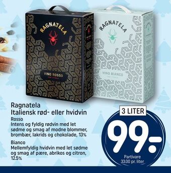 REMA 1000 Ragnatela italiensk rød- eller hvidvin tilbud