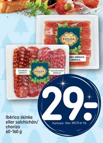 REMA 1000 Ibérico skinke eller salchichón/ chorizo tilbud