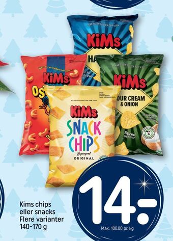 REMA 1000 Kims chips eller snacks tilbud