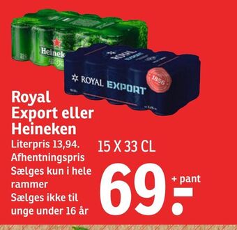 SPAR Royal export eller heineken tilbud