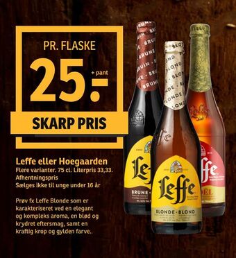 SPAR Leffe eller hoegaarden tilbud