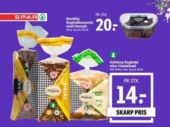 SPAR Kohberg rugbrød eller hvedebrød tilbud
