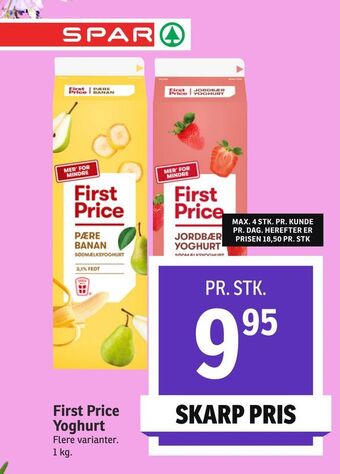 SPAR First price yoghurt tilbud