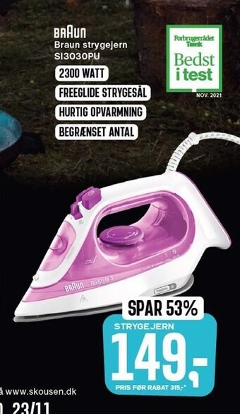 Skousen Braun strygejern tilbud