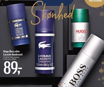 Føtex Hugo boss el. lacoste deodorant tilbud