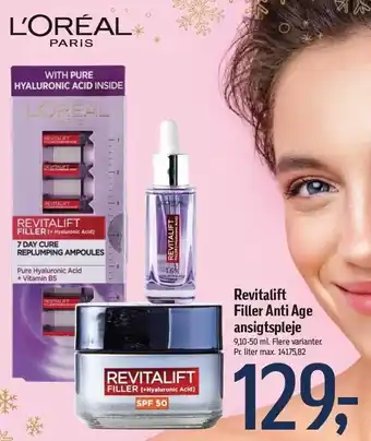 Føtex L'oréal paris revitalift anti age ansigtspleje tilbud