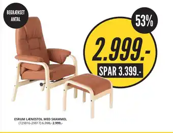 My Home Esrum Lænestol Med Skammel tilbud