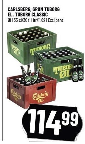 Carlsberg, grøn tuborg el. tuborg classic