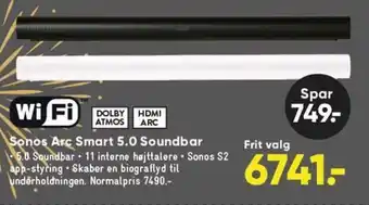 Bilka Sonos Arc Smart 5.0 Soundbar tilbud