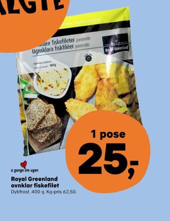 Kvickly Royal greenland fiskefileter tilbud