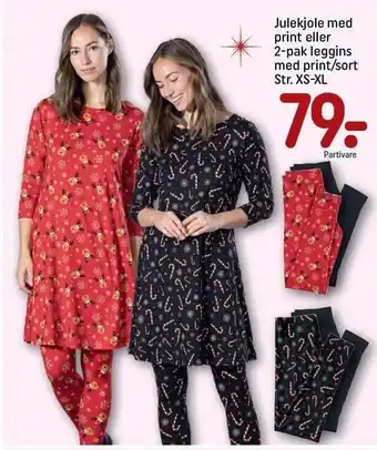REMA 1000 Julekjole med print el. 2-pak leggins med print/sort tilbud