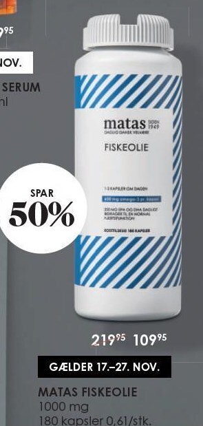 Matas Matas fiskeolie tilbud