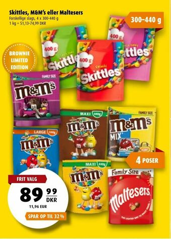 Scandinavian Park Skittles, M&M's eller Maltesers tilbud
