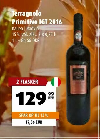 Scandinavian Park Terragnolo Primitivo IGT 2016 tilbud