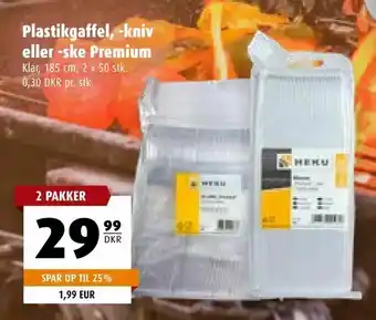Plastikgaffel, -kniv eller -ske Premium