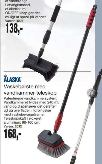 Vaskebørste med vandkammer teleskop