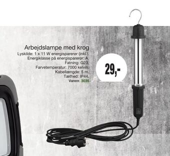 Arbejdslampe med krog