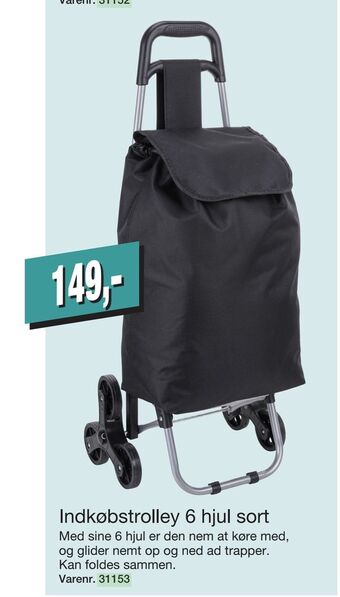Harald Nyborg Indkøbstrolley 6 hjul sort tilbud