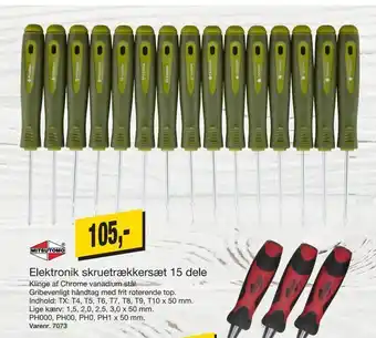 Harald Nyborg Elektronik skruetrækkersæt 15 dele tilbud