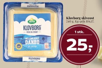 Dagli'Brugsen Klovborg skiveost danbo mellemlagret tilbud