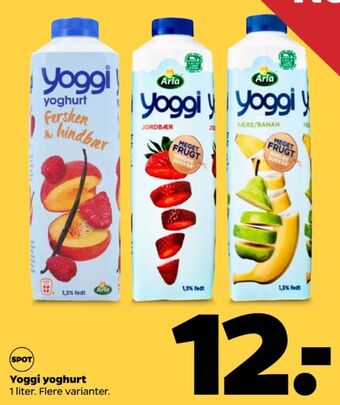Netto Yoggi yoghurt jordbær tilbud