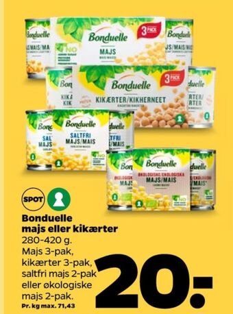 Netto Bonduelle majs tilbud
