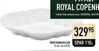 Imerco Royal copenhagen hvid elements fad tilbud