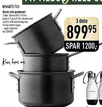 Eva trio black line grydesæt