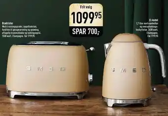 Imerco Smeg brødrister el. el-kedel tilbud