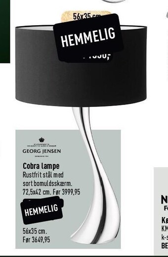 Imerco Cobra lampe tilbud