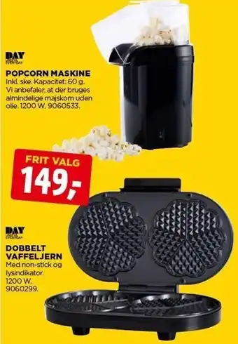 Popcorn maskine el. dobbelt vaffeljern