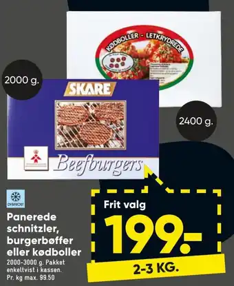 Bilka Panerede Schnitzler, Burgerbøffer eller Kødboller tilbud