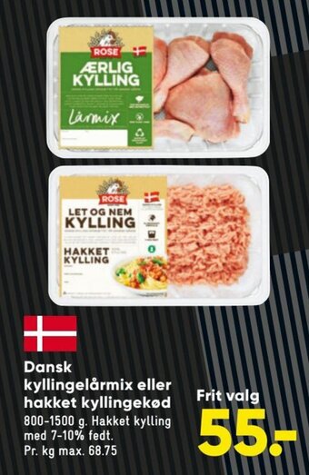 Bilka Dansk Kyllingelårmix eller Hakket Kyllingekød tilbud