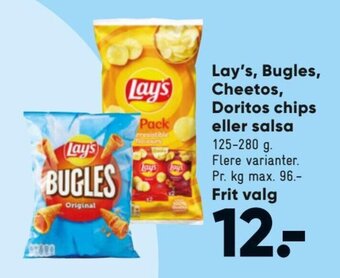 Bilka Lay's, Bugles, Cheetos, Doritos chips eller Salsa tilbud