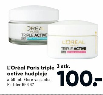 Bilka L'Oréal Paris Triple Active Hudpleje tilbud