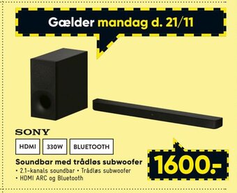 Bilka Soundbar med trådløs subwoofer tilbud